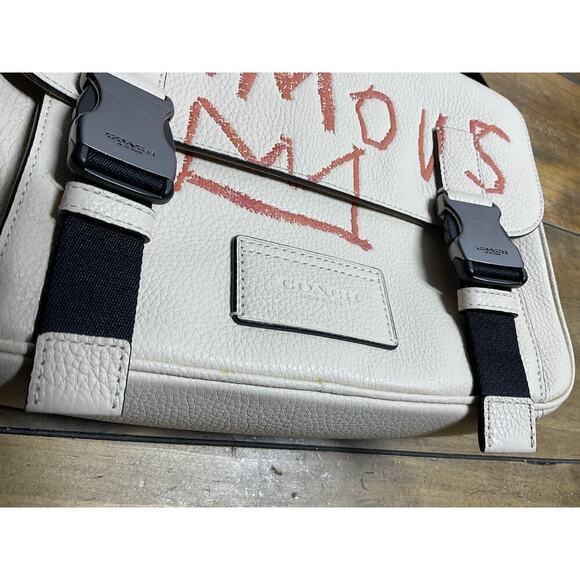 Coach X Jean Michel Basquiat Track Crossbody Pebble Leather C5425 - Picture 3 of 16